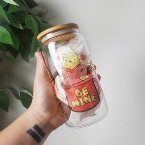 Winnie the Pooh Be Mine Glass Jar Valentines Day Hearts